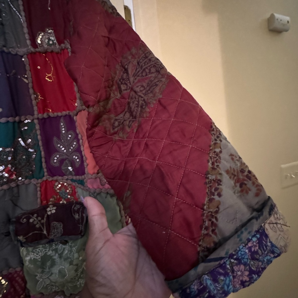 Quilted Multi Colored Jacket With Sequins - image 6